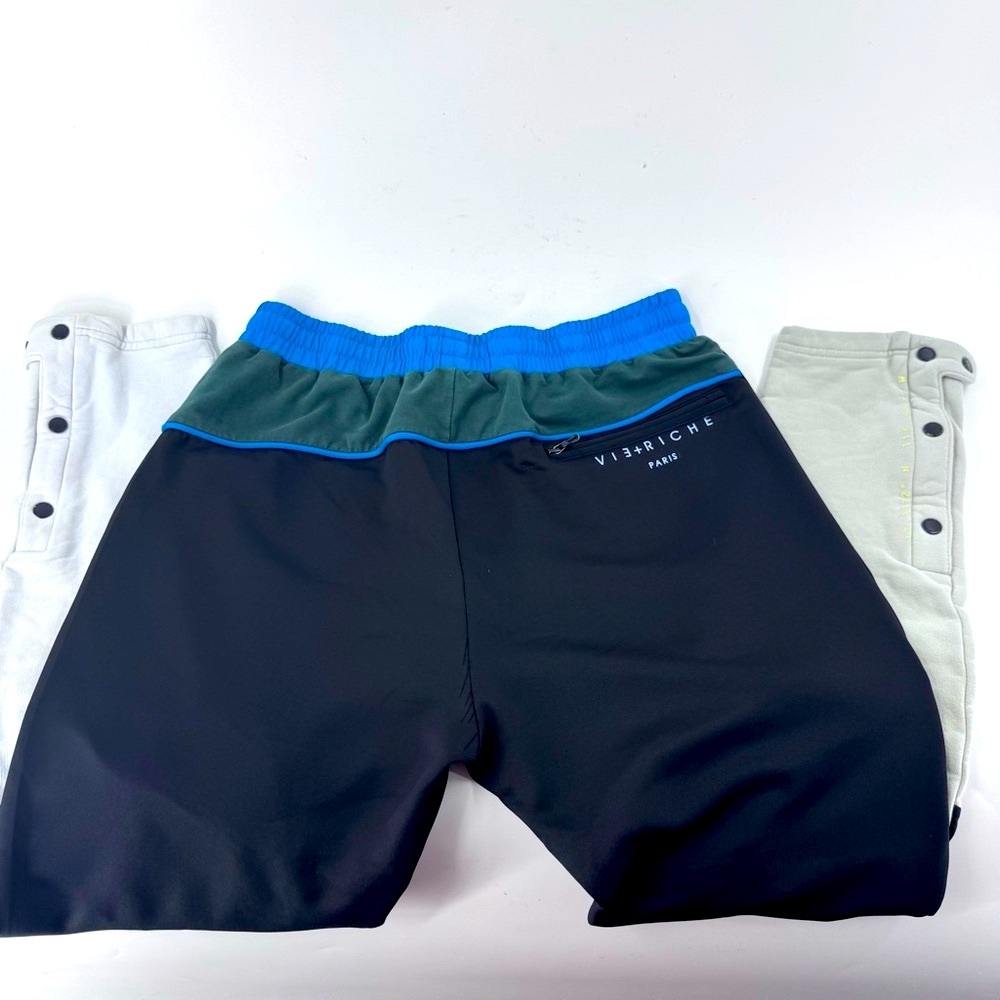 VIE RICHE Black and Blue‎ Joggers with Elastic Waistband and Color Blocking - Picture 3 of 11